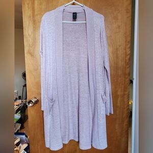 Women's Open Front Cardigan Sweater - Light Pink Heather